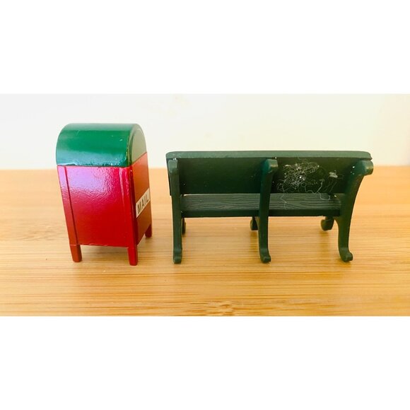 Department 56 Heritage Village Bench and Mailbox Christmas Doll House Miniature - Picture 3 of 3